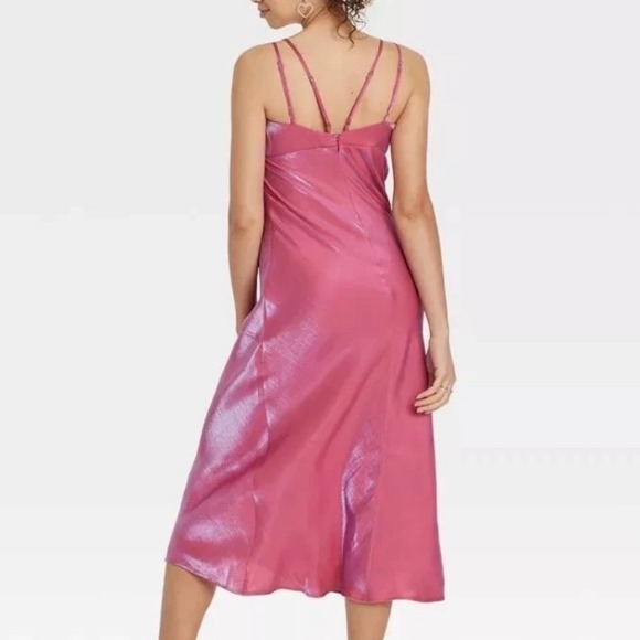 Wild Fable Women's Iridescent Pink Purple Maxi Dress Sz XXS Y2k Mermaid Barbie - Picture 11 of 11